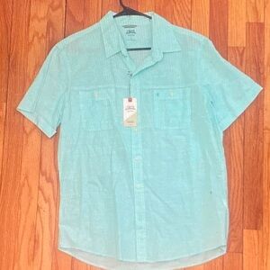 Izod Light Blue Casual Button Down Shirt